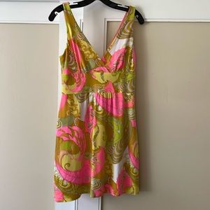 Neon paisley mini dress
